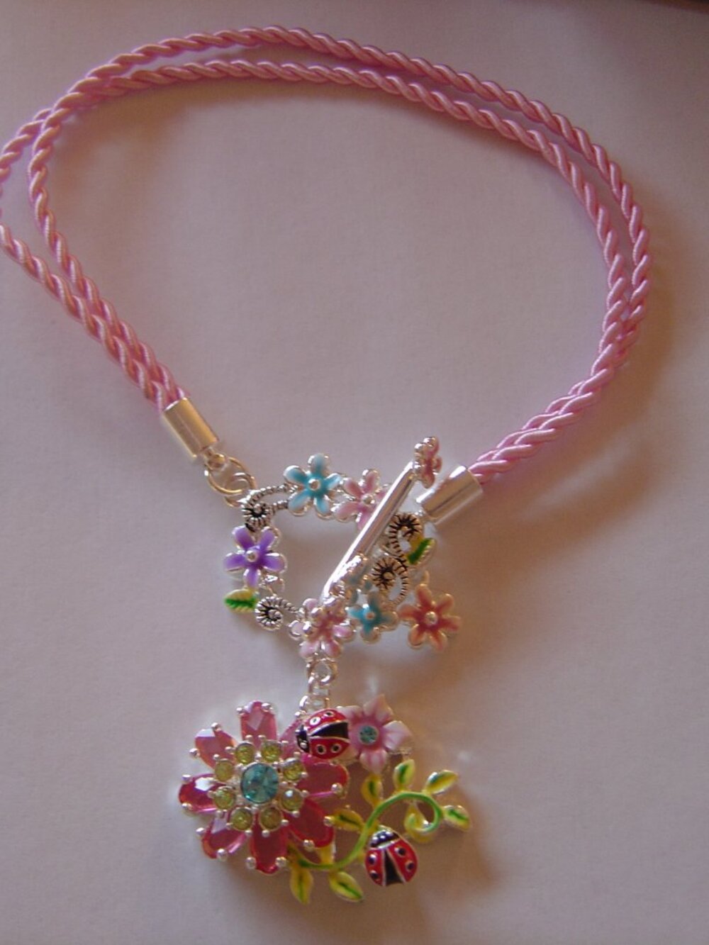 Floral & Ladybug Pink Bracelet NWT